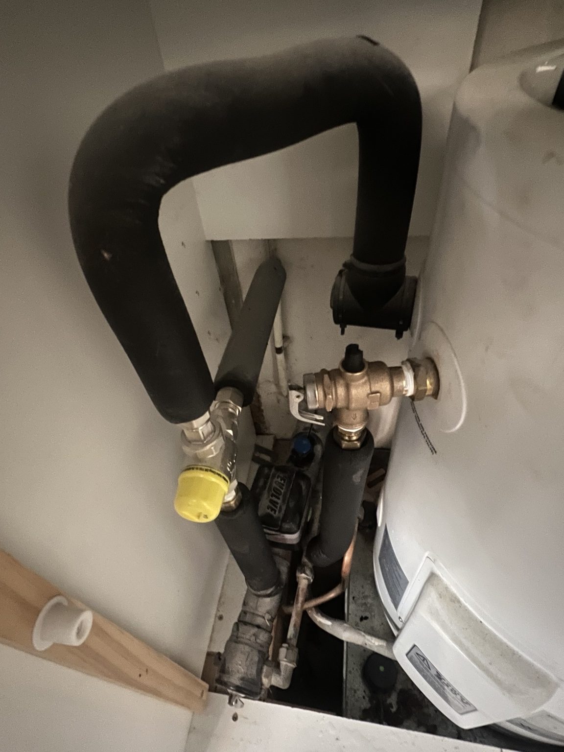 Hot water plumbing valve work