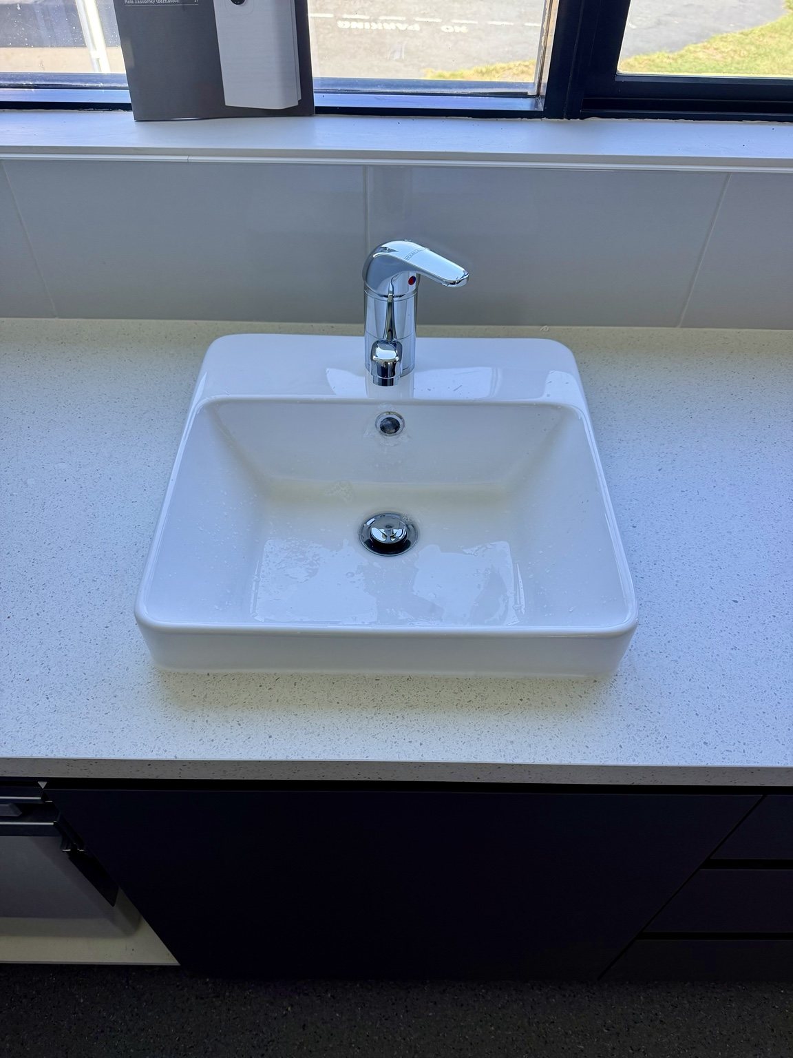 Basin and mixer installation